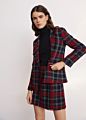 Buttons Tweed Women Ladies Plaid Blazers