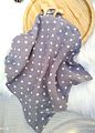 100% Organic Cotton Muslin Mini Baby Security Blanket with Wooden Teether