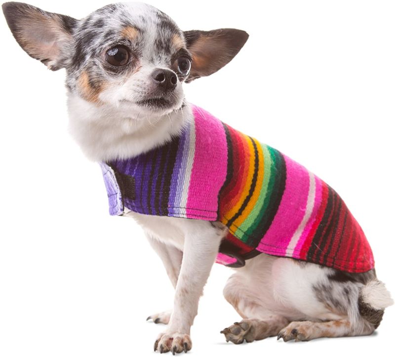 Handmade Dog Poncho from Mexican Serape Blanket Dog Clothes Coat Costume Sweater Vest