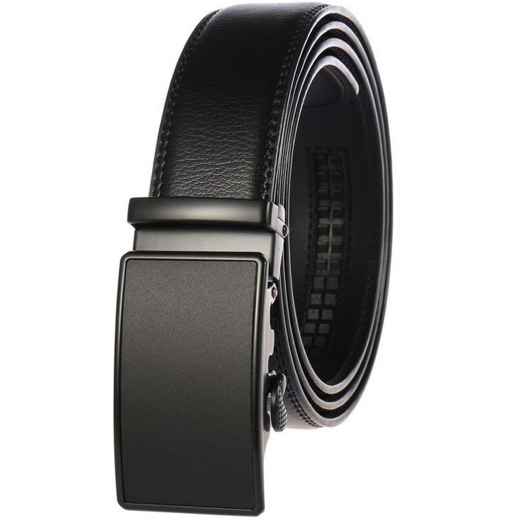 Gina Free Logo Men's Real Leather Ratchet Dress Belt with Automatic Buckle