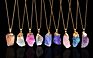 Gold Chain Quartz Necklace Crystal Chakra Rock Necklace Pendant Colorful Rainbow Natural Stone Necklace