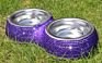 Bling Bling Crystal Rhinestones Metal Stainless Steel Pet Bowl