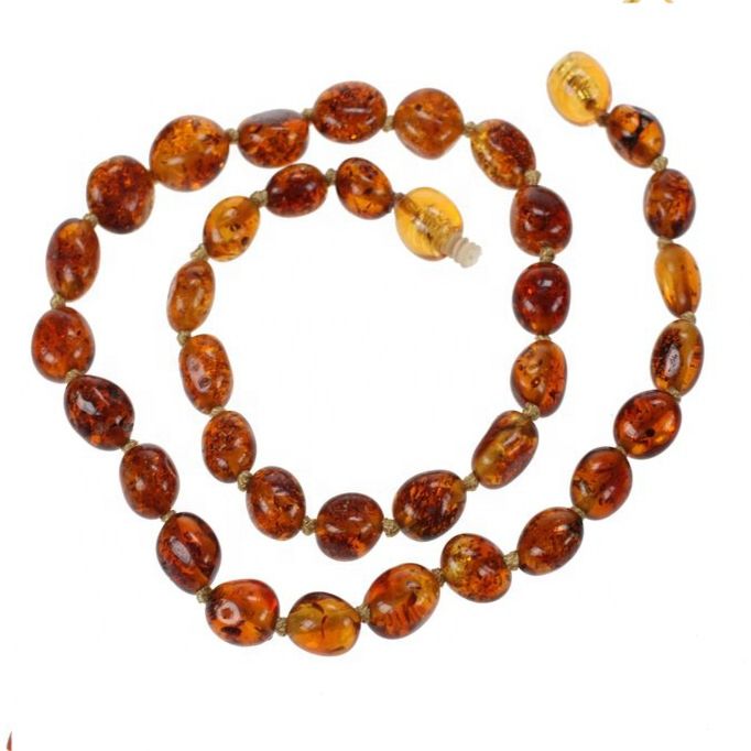 Pure Natural Baltic Amber Beaded Teething Necklace for Baby