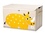 Anqi Lovely Kids Cuty Toy Chest with Fip-Top Lid Storage Trunk for Boys and Girls Room Animal Sewing Pattern Toy Organizer