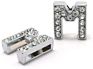 100Pcs A-Z Full Rhinestones Slide Alphabet Letters Charms for Diy Wristbands Bracelets Keychains Jewelry Making