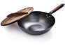 Chinese Non Stick Cookware Set Carbon Steel Wok Pan with Lid