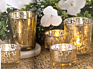 Table Decor Gold Mercury Glass Votive Tealight Candle Holders for Wedding Decor