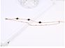 Stainless Steel Rose Gold Black Jewelry Four-Leaf Clover Flower Anklet