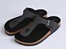 Top Men Buckle Straps Cork Sole Slip Slippers Sandals with Cow Leather Feet Bed