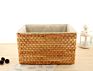 Straw Corn Husk Braided Storage Rectangular Basket and Handle Box
