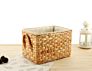 Straw Corn Husk Braided Storage Rectangular Basket and Handle Box