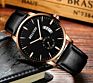 Luxury Stainless Steel Wristband Black Movement Unisex round Quartz Watch