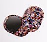 Mini Colorful Acetic Acid Folding Makeup Mirror Exquisite Acetic Acid Plate round Small Mirror Stuffed Small Bag Mirror