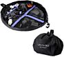 Polyester Machine Washable Lanyard Storage Bag 19 Black/Blue with Hook and Loop Pocket Bag