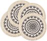 Round Placemats Boho Tassels Table Mats 13 Inch Black and Cream Cotton Woven Heat Proof Washable Circle Kitchen Placemats for T