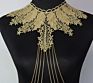 Design Gold Lacework Shape Back Body Chain Necklace