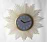 Large Golden Molding Metal Sun Wall Clock