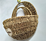Natural Handmade Hanging Wall Flower Basket Pot with Plastic Lining for Garden Planter Small Flower Pots Livingroom