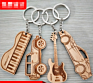 Violin Piano Guitar Harp Guzheng Keychain Keyring Wood Miniature Musical Instrument Key Chain Key Ring Keyholder Pendant Gift