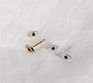 Minimal and Delicate Jewelry Sterling Silver 18K Gold Tiny Charm Blue Stone Cz Pave Evil Eye Stud 925 Silver Earrings