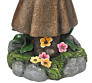 Cute Little Girl Holding Sunflower Bird Feeder Resin Garden Statue