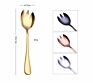 2Pcs Wholesales Creative Gold Stainless Steel Unique Serving Spoon Fork Scoop Salad Tableware Sets