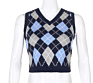 Arrivals Spring Fall Casual Crop Women V-Neck Sleeveless Ladies Plaid Knit Argyle Sweater Vest