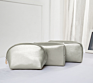 Luxury 3 Sizes Cosmetic Bag Set Waterproof Toiletry Bag Set Metallic Pu Leather Cosmetic Bag Set for Makeup