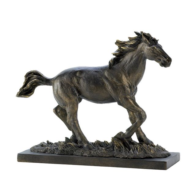 Decor Wild Resin Bronze Running Horse Sculpture