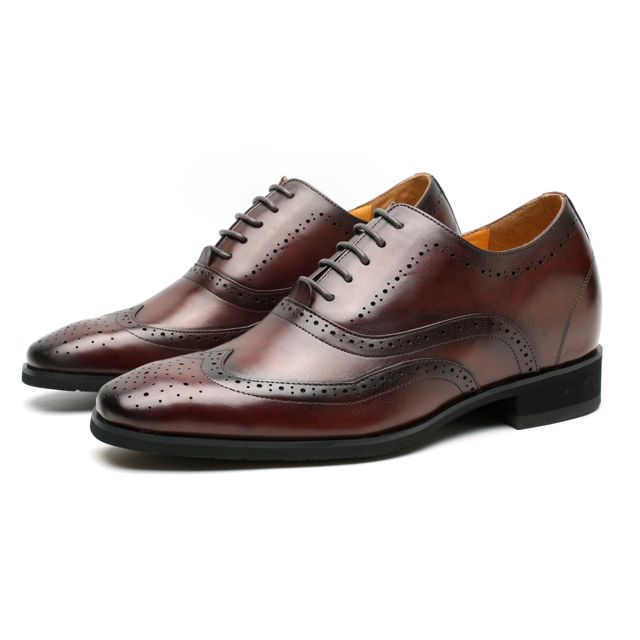 Design Style 7Cm Genuine Leather Wedding Height Increasing Elevator Dress Shoes Men