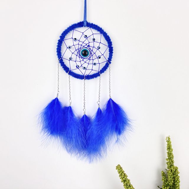 Fs3002 Feather Evil Eye Car Hanging Ornament Indoor Decoration Handmade Dream Catcher