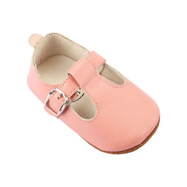Genuine Leather T-Bar Mary Jane Baby Girls Shoes Infants Toddler Baby Princess Ballet Shoes Newborn Crib Shoes Rubber Sole