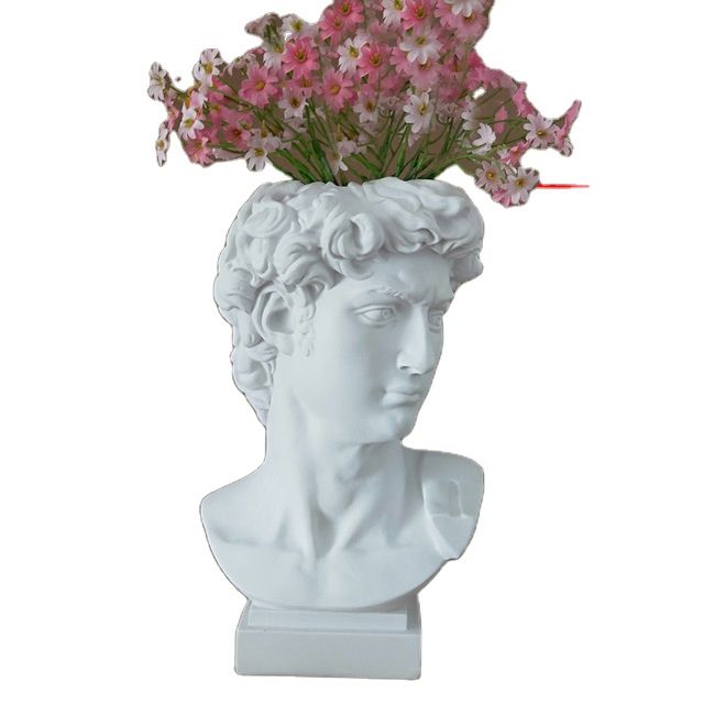 Gothic Resin David Head Resin Sculpture Penholder for Model Home