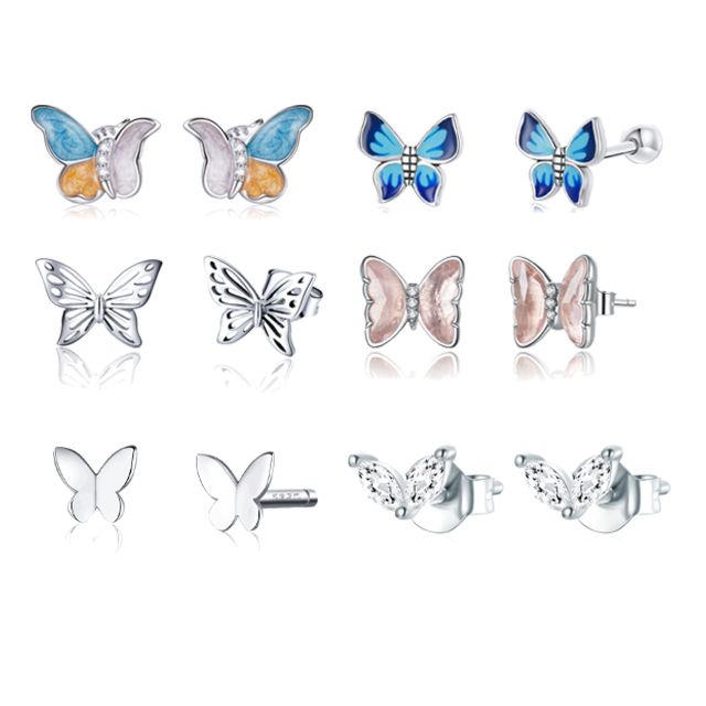 Jewelry 925 Sterling Silver Stud Silver Earrings for Women