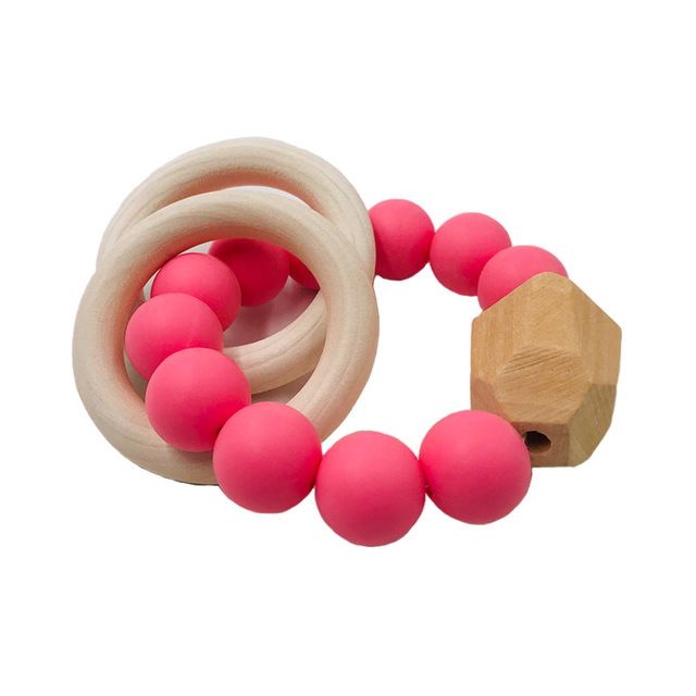 Non Toxic Bpa Free Silicone Teehter Toys Newest Baby Wooden Teethers
