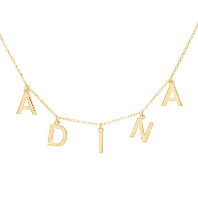 Personalized Jewelry Stainless Steel Name Letter Charm Necklace Solid Block Name Necklace for Women Gifts