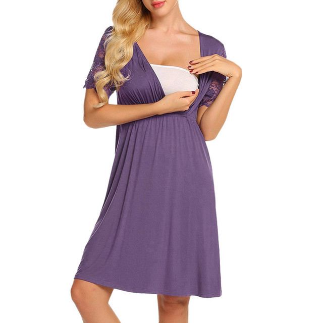 Short Lace Sleeves Maternity Outwear Lady Dress Woman plus Size Dress for Pregnant Woman Maternity Dress Lactation Outfit