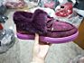 Autumn Women's Casual Faux Fur Shoes Cute Bow Knot Fluffy Furry Slip-On Sneakers Ladies Plush Loafers Flats