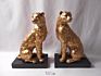 Gold Leopard Statue Bookends, Home Decor Resin Animal Bookends Book Stand Set of 2