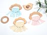Handmade Macrame Wooden Cloud Baby Teether Soothing Ring Newborn Shower Gifts