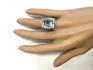 Natural Aquamarine Gemstone Bizuteria S925 Sterling Silver Color Ring for Women Silver 925 Jewelry Square Invisible Setting Ring