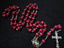Red Wood Prayer Beads Cross Pendants Rosary Necklace Catholicism Christian Prayer Beads for Church