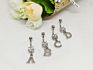 Initial Pave Clear Gem Dangling Alphabet Letter Surgical Steel 14G Navel Belly Button Ringsbody Piercing Jewelry