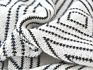 Nordic Style White and Black Woven Throw Knitted Blanket For