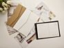 Customized Print Kraft Black White Blank Postcard Envelope and Blank Greeting Invitation Card