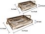 Country Rustic Wood Coffee Tray with Rope Handles/Breakfast Platters/Serving Trays Set of 2