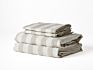 Us Size Natural Stripe Linen Color Stonewashed 100% Pure Linen Sheet Set with 1 Flat Sheet 1 Fitted Sheet 2 Pillowcases