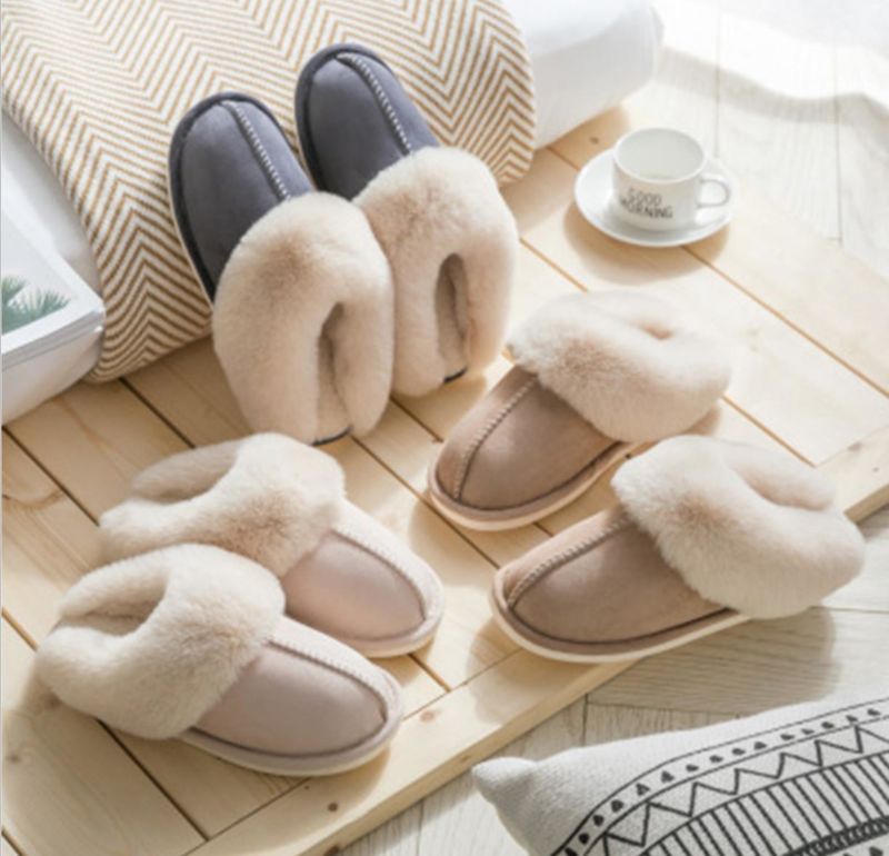 2021Autumn and Cotton Slippers Home Couple Warm Thick Slippers Men's and Women's Slippers