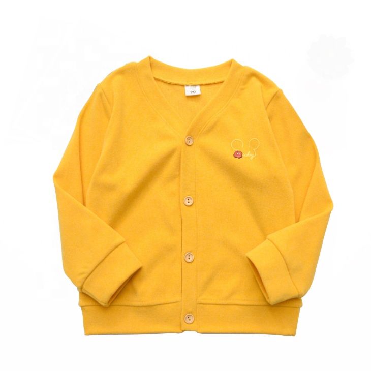 Autumn Children's Wear for Boys and Girls Cardigan Mickey Head Print V-Neck Long Sleeve Sweater