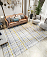 Cynthia Luxury Machine Made Grey and Blue Geometric Quatrefoil Design Modern Area Rugs for Living Room